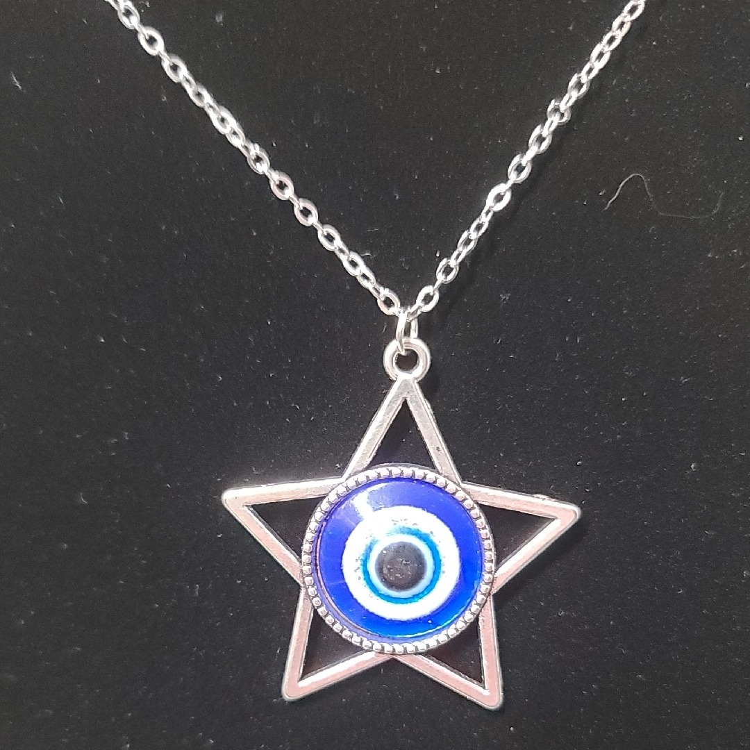 Blue And Silver Star Pendant Necklace